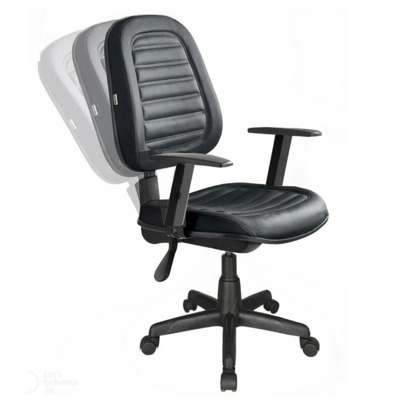 Cadeira Diretorzinha Back System Costurado C/ Braços Reguláveis – Cor Preto 32996 Araguaia Móveis para Escritório 2