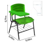 Cadeira Universitária Plástica com Prancheta PLÁSTICA – COR VERDE 34024 Araguaia Móveis para Escritório 10