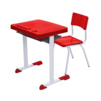 Kit Escolar Individual – (Mesa e Cadeira) – JUVENIL 06 a 09 Anos COR VERMELHO – 41082 Araguaia Móveis para Escritório
