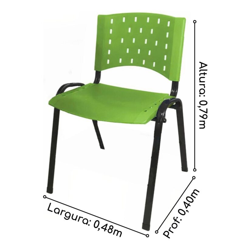 Cadeira Plástica 04 Pés – VERDE (Polipropileno) – 31203 Araguaia Móveis para Escritório 5