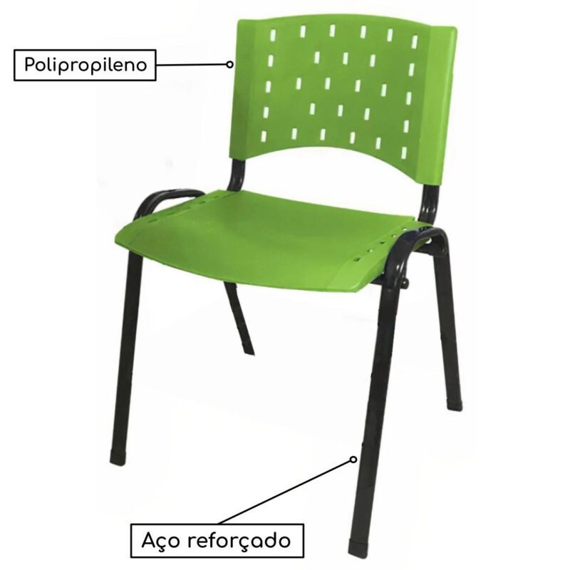 Cadeira Plástica 04 Pés – VERDE (Polipropileno) – 31203 Araguaia Móveis para Escritório 3