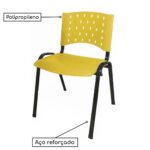 Cadeira Plástica 04 Pés – AMARELO – (Polipropileno) – 31204 Araguaia Móveis para Escritório 8