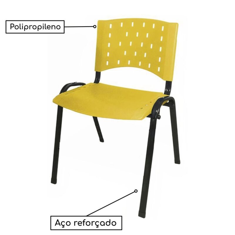 Cadeira Plástica 04 Pés – AMARELO – (Polipropileno) – 31204 Araguaia Móveis para Escritório 4