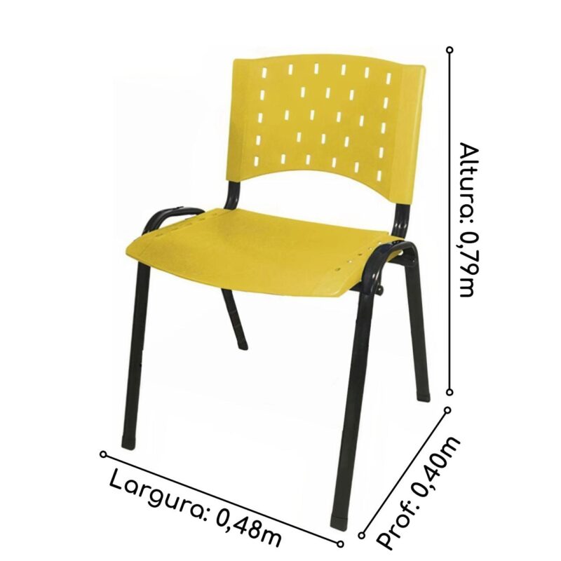 Cadeira Plástica 04 Pés – AMARELO – (Polipropileno) – 31204 Araguaia Móveis para Escritório 3