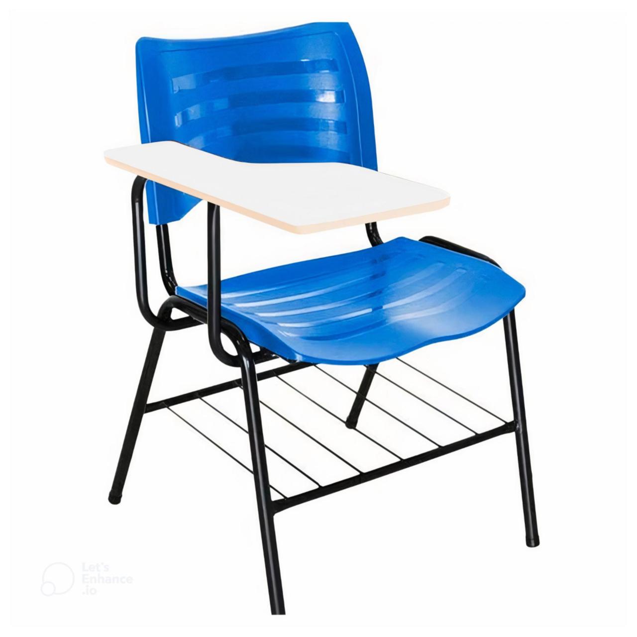 Cadeira Universitária Plástica Prancheta MDF – COR AZUL – MRPLAST – 34013 Araguaia Móveis para Escritório