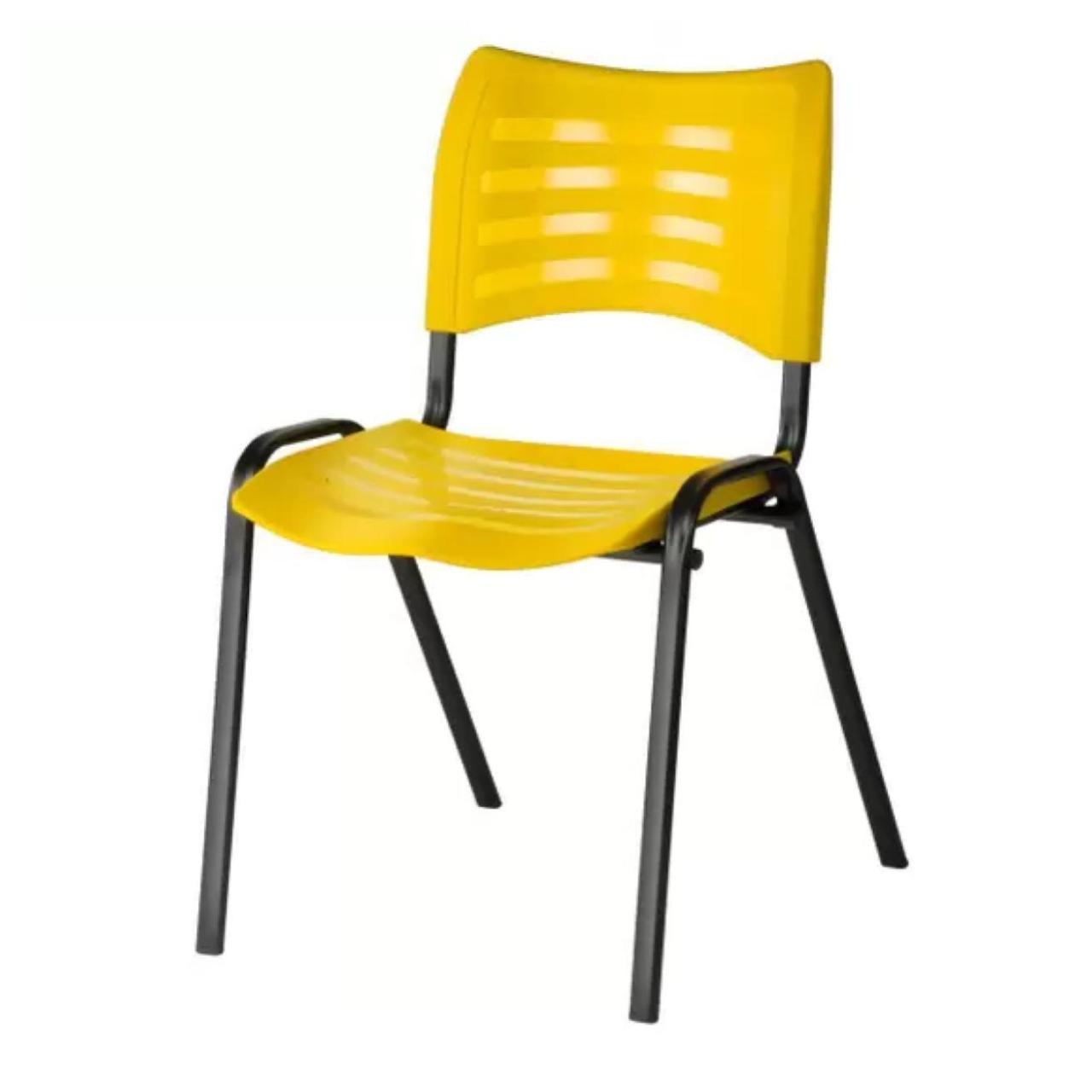 Cadeira Fixa 04 Pés Plástica (Polipropileno) – Cor Amarelo – MRPLAST – PMD – 31233 Araguaia Móveis para Escritório