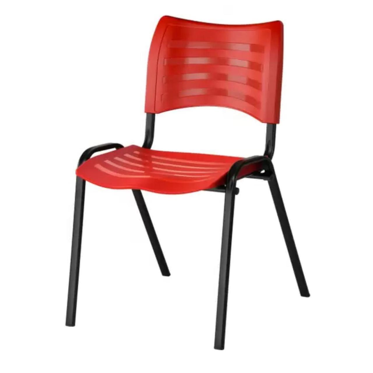 Cadeira Fixa 04 Pés Plástica (Polipropileno) – Cor Vermelho – MRPLAST – PMD – 31234 Araguaia Móveis para Escritório