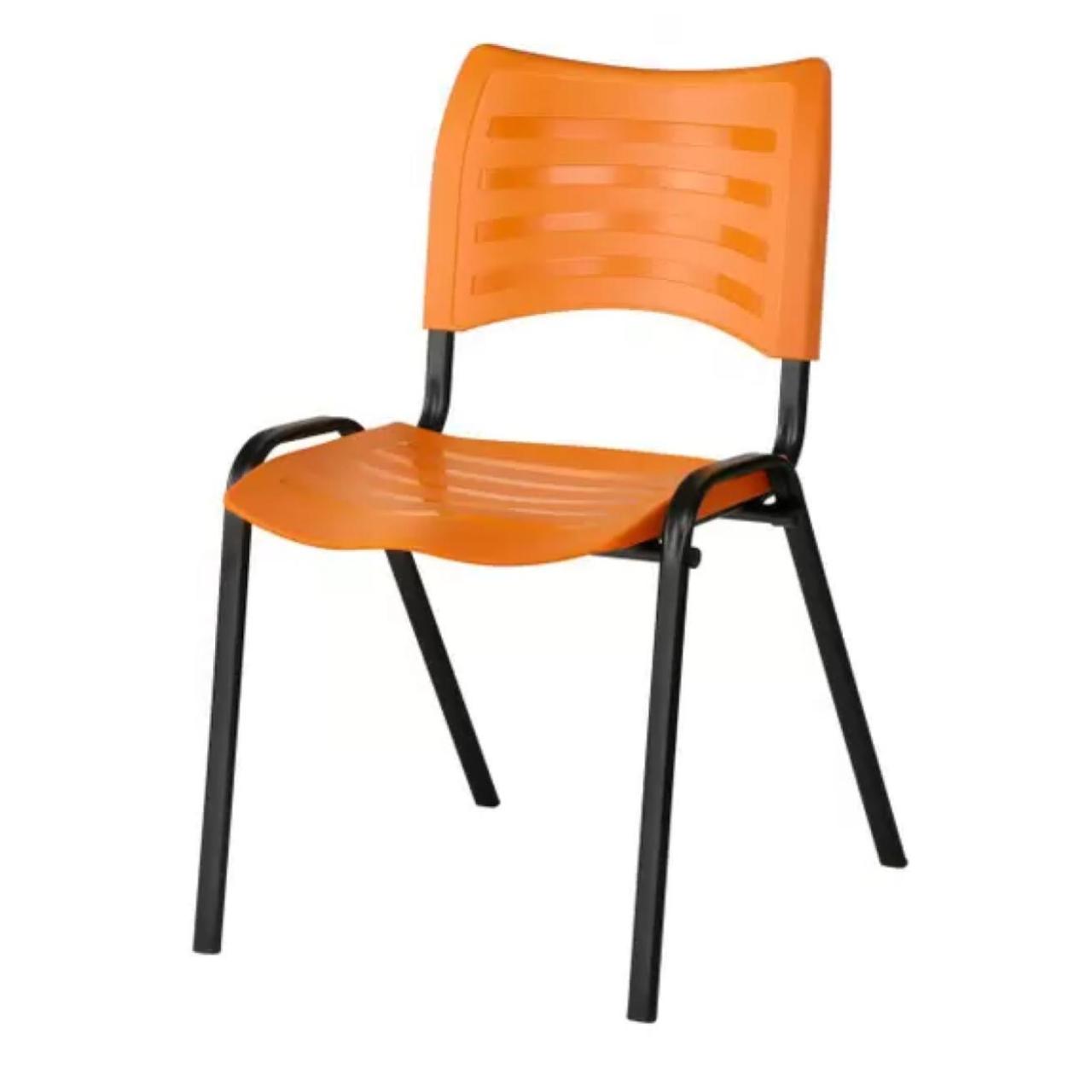 Cadeira Fixa 04 Pés Plástica (Polipropileno) – Cor Laranja – MRPLAST – PMD – 31235 Araguaia Móveis para Escritório