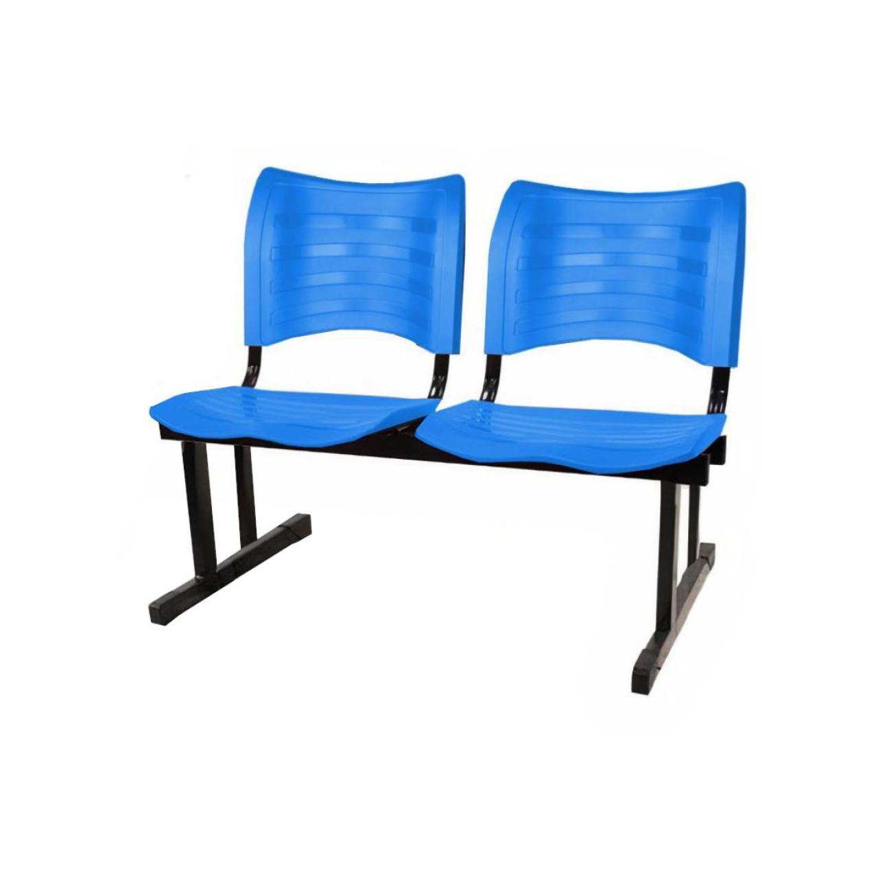 Cadeira Longarina PLÁSTICA 02 Lugares – Cor Azul – MRPLAST – 34212 Araguaia Móveis para Escritório