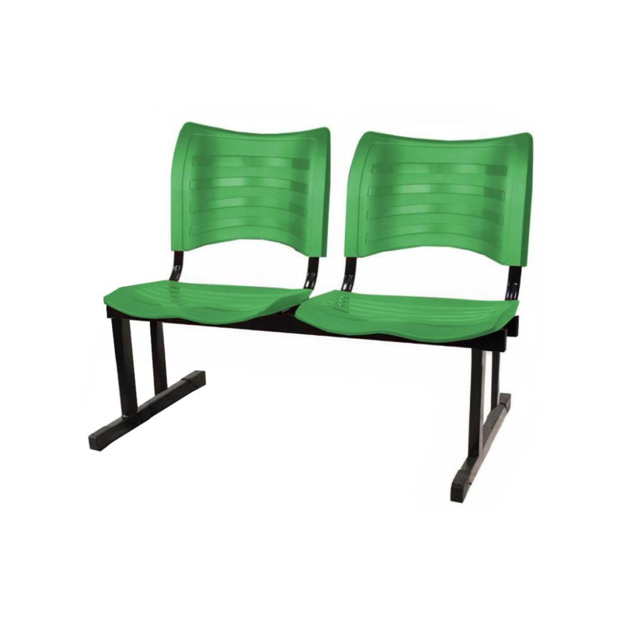 Cadeira Longarina PLÁSTICA 02 Lugares – Cor Verde – MRPLAST – 34211 Araguaia Móveis para Escritório