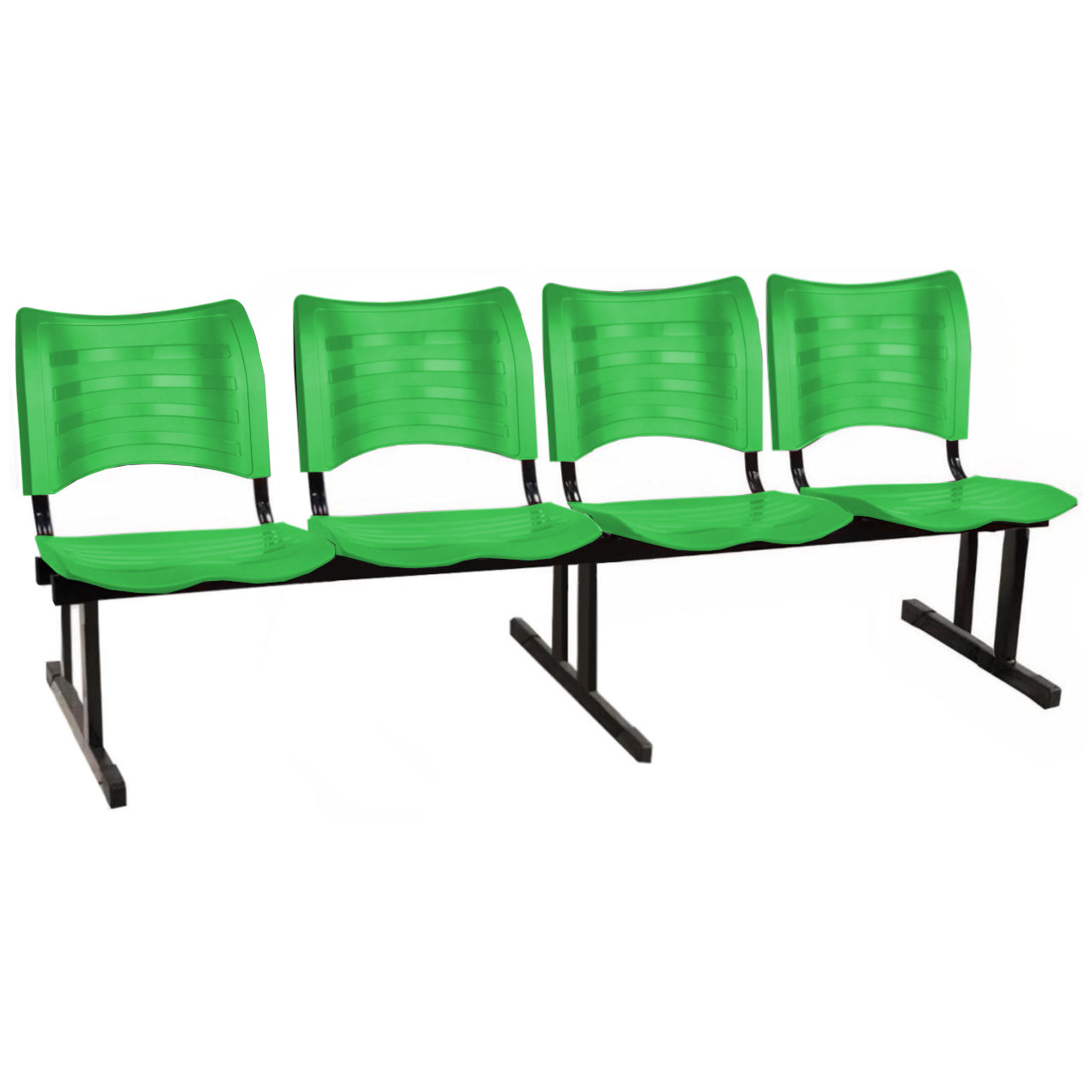 Cadeira Longarina PLÁSTICA 04 Lugares – Cor Verde – MRPLAST – 34197 Araguaia Móveis para Escritório