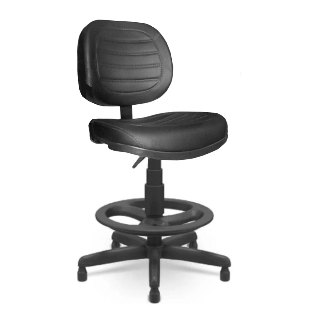 Cadeira Caixa EXECUTIVA COSTURADA S/ BRAÇOS – (Aranha PLAXMETAL) – Cor Preta – 35025 Araguaia Móveis para Escritório