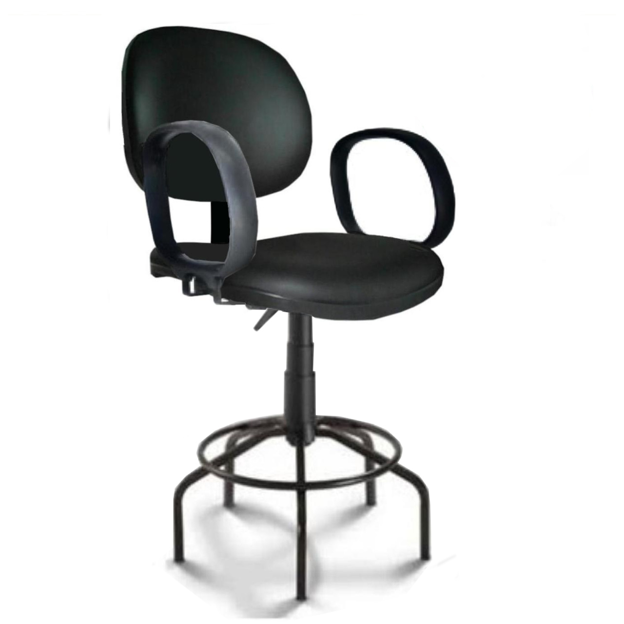 Cadeira Caixa EXECUTIVA LISA com Braço Corsa – (Aranha MARTIFLEX) – Cor Preta – 35032 Araguaia Móveis para Escritório