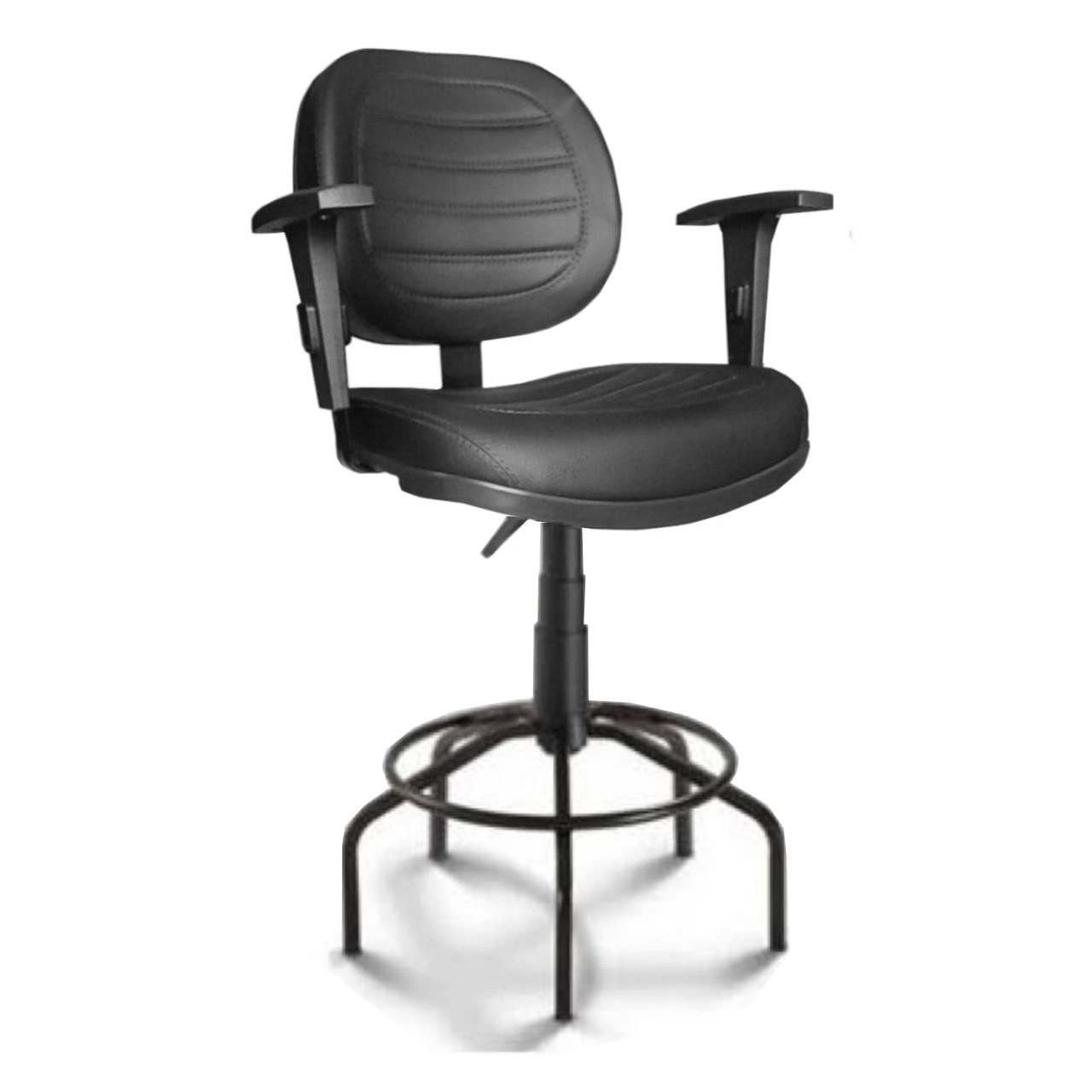 Cadeira Caixa EXECUTIVA COSTURADA Braço Regulável – (Aranha MARTIFLEX) – Cor Preta – 35034 Araguaia Móveis para Escritório