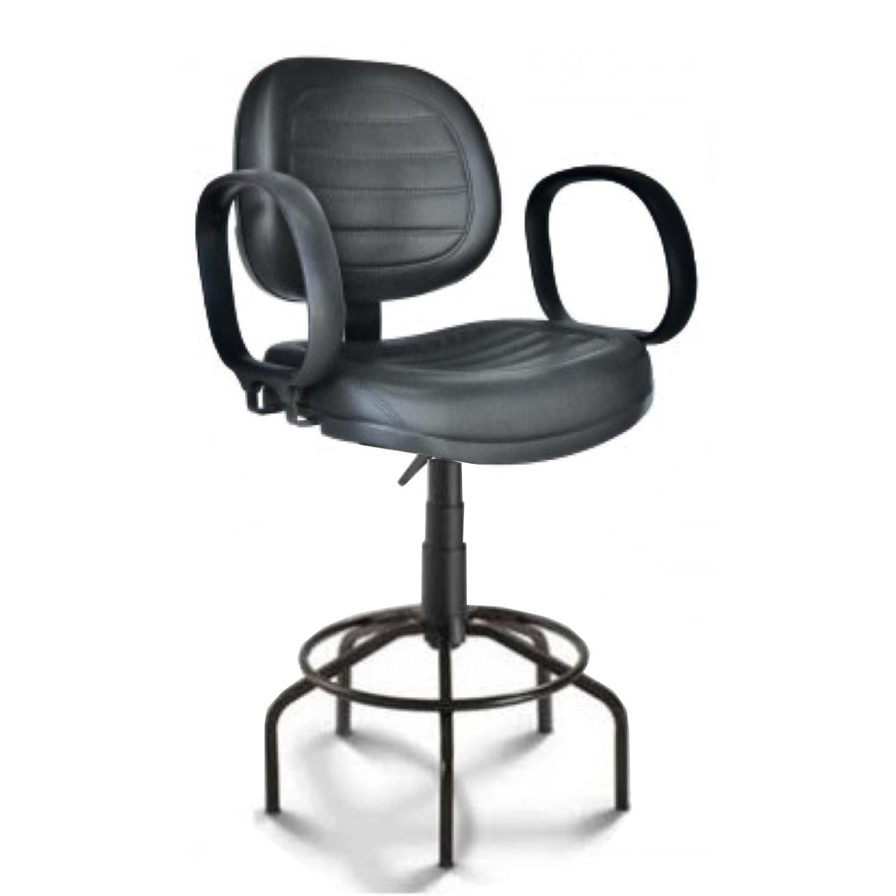 Cadeira Caixa EXECUTIVA COSTURADA Braço Corsa – (Aranha MARTIFLEX) – Cor Preta – 35035 Araguaia Móveis para Escritório
