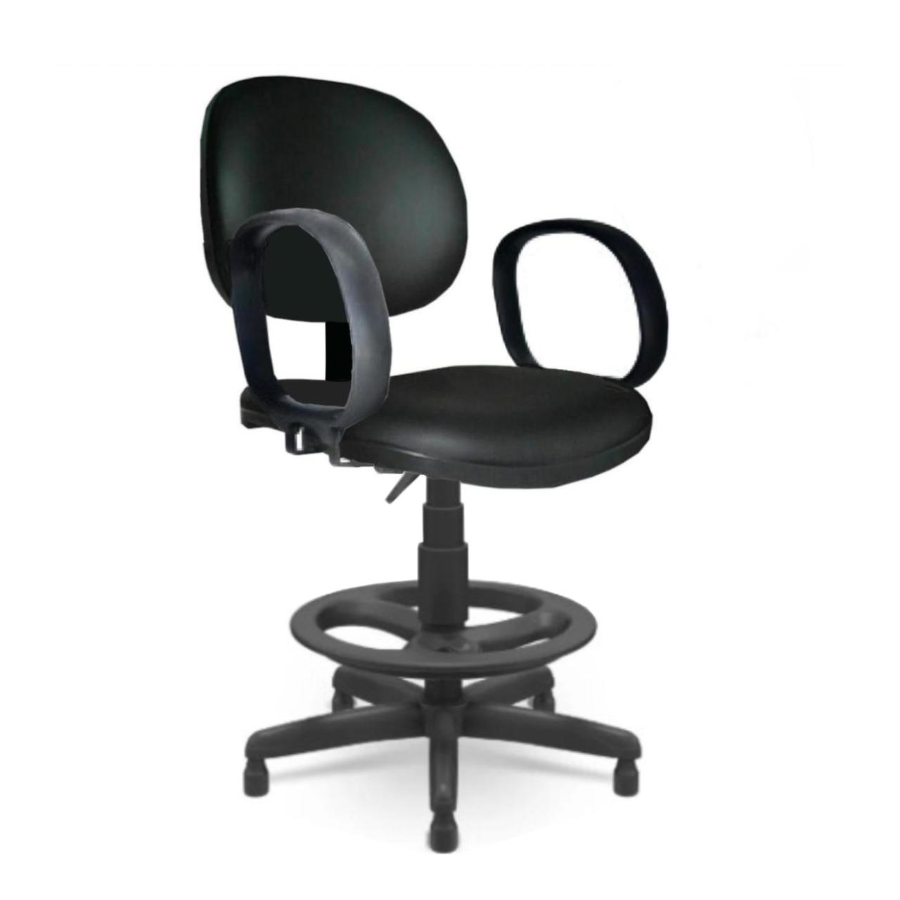 Cadeira Caixa EXECUTIVA LISA com Braço Corsa – (Aranha PMD) – Cor Preta – 35026 Araguaia Móveis para Escritório