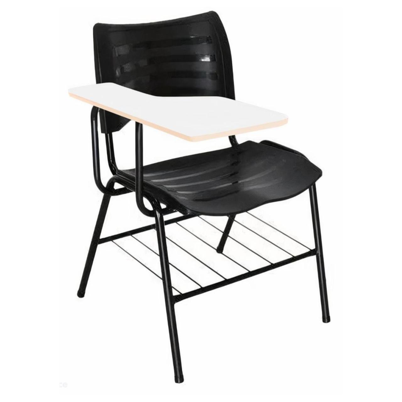 Cadeira Universitária Plástica Prancheta MDF – COR PRETO – MRPLAST – 34014 Araguaia Móveis para Escritório