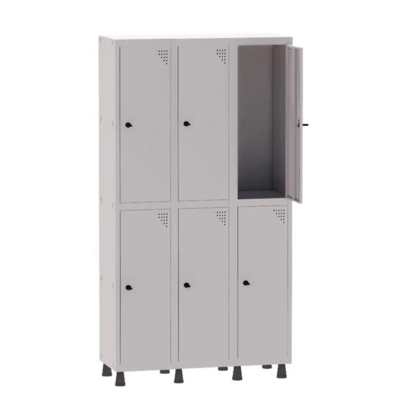 Roupeiro de Aço PAM c/ 06 PORTAS GRANDES – 1,80×1,03×0,32m – CZ/CZ – PANDIN – 74203 Araguaia Móveis para Escritório 2