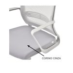 Cadeira de Escritório Diretor Tela MAYA c/ braço – Corino CINZA – 34031 Araguaia Móveis para Escritório 14