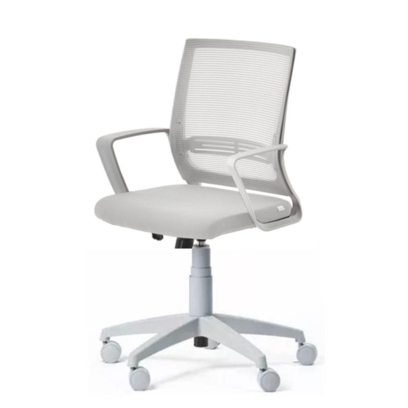Cadeira de Escritório Diretor Tela MAYA c/ braço – Corino CINZA – 34031 Araguaia Móveis para Escritório 2