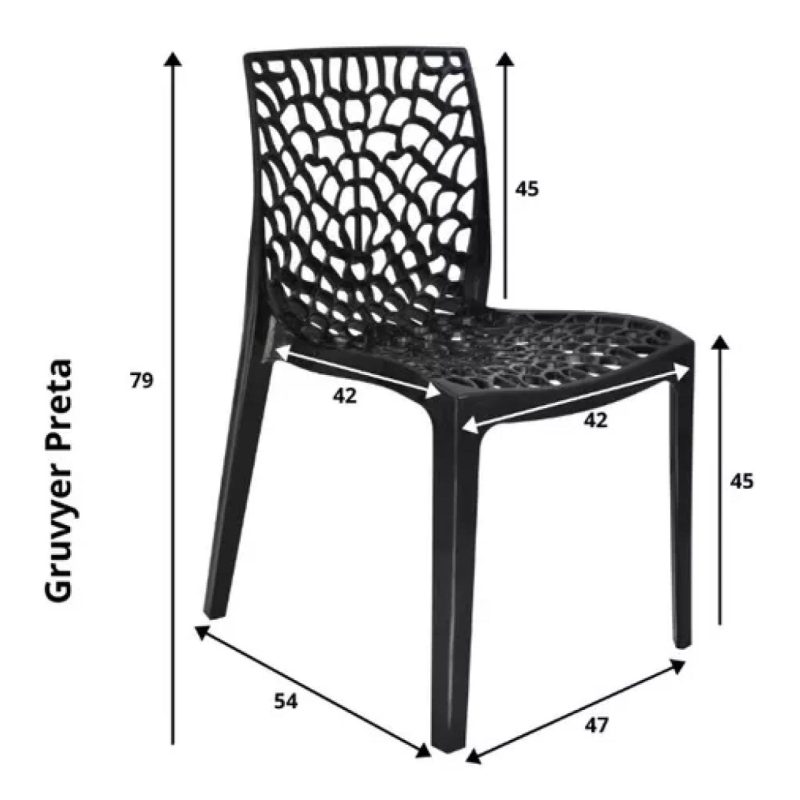 Cadeira Interlocutor GRUVYER para Escritório ou Jantar – Polipropileno – Cor Preto – 48006 Araguaia Móveis para Escritório 6