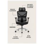 Cadeira de Escritório Presidente Tela TITAN – Cor Preto – 30067 Araguaia Móveis para Escritório 15