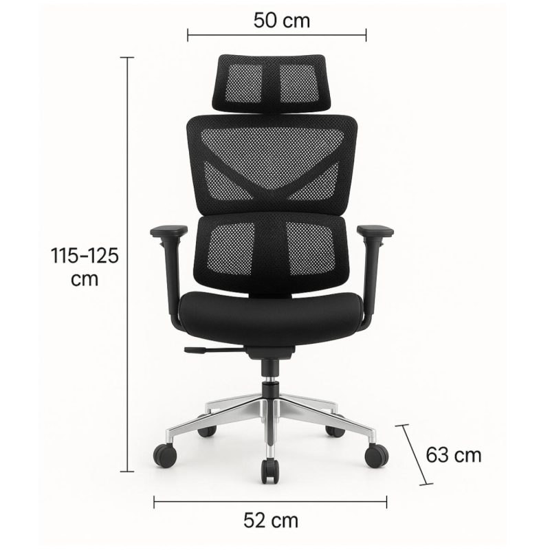 Cadeira de Escritório Presidente Tela TITAN – Cor Preto – 30067 Araguaia Móveis para Escritório 8
