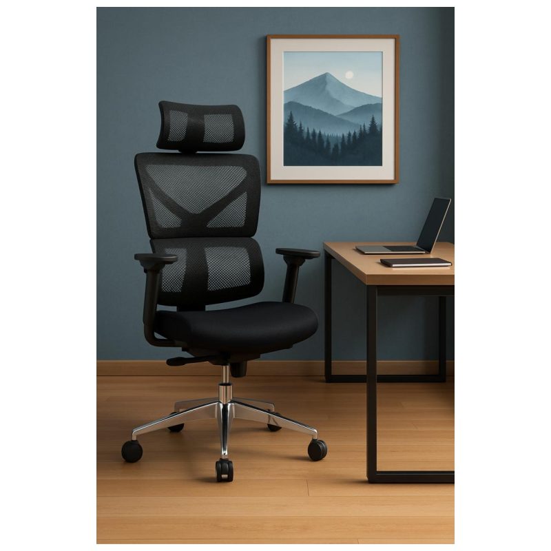 Cadeira de Escritório Presidente Tela TITAN – Cor Preto – 30067 Araguaia Móveis para Escritório 9