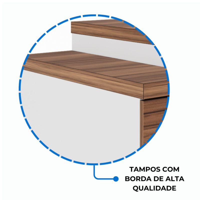 Mesa PEDESTAL RETA (03 Gav.) – 1,92X0,70m – WORKSTART – NOGAL SEVILHA/BRANCO- 34405 Araguaia Móveis para Escritório 7