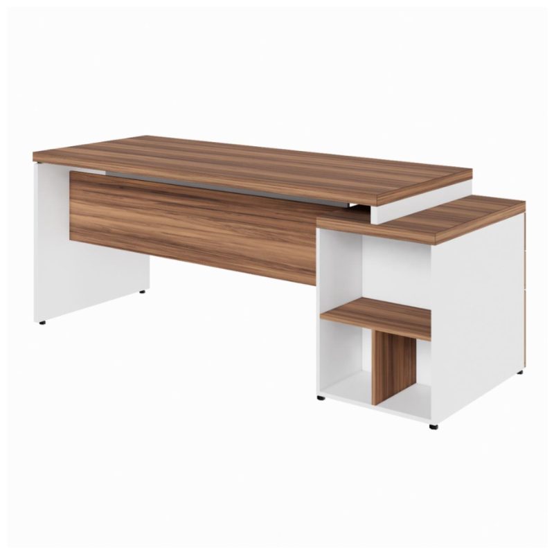 Mesa PEDESTAL RETA (03 Gav.) – 1,92X0,70m – WORKSTART – NOGAL SEVILHA/BRANCO- 34405 Araguaia Móveis para Escritório 3