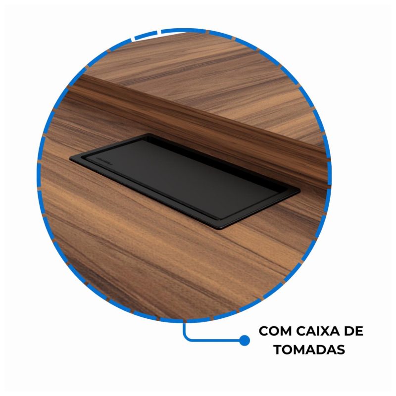 Mesa Escritório PRESIDENTE c/ Armário Pedestal – 1,82×1,80m – NOGAL SEVILHA/BRANCO – 34602 Araguaia Móveis para Escritório 9