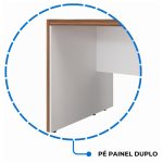 Mesa Escritório PRESIDENTE c/ Armário Pedestal – 1,82×1,80m – NOGAL SEVILHA/BRANCO – 34602 Araguaia Móveis para Escritório 15
