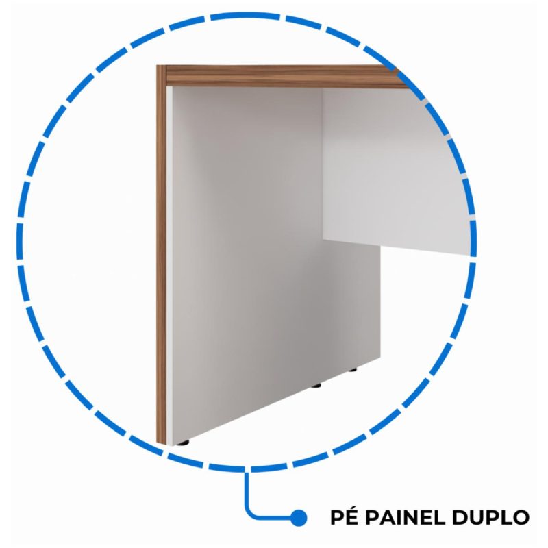 Mesa Escritório PRESIDENTE c/ Armário Pedestal – 1,82×1,80m – NOGAL SEVILHA/BRANCO – 34602 Araguaia Móveis para Escritório 7