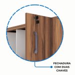 Armário Alto Credenza com Nicho – 1,61×1,20×0,45m – NOGAL SEVILHA/BRANCO- 34415 Araguaia Móveis para Escritório 13