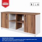 Armário Baixo GOLD Credenza ESPECIAL – 1,60×0,73×0,45m – NOGALSEVILHA / BRANCO – 34502 Araguaia Móveis para Escritório 9