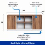 Armário Baixo GOLD Credenza ESPECIAL – 1,60×0,73×0,45m – NOGALSEVILHA / BRANCO – 34502 Araguaia Móveis para Escritório 11