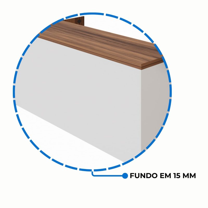 Armário Baixo GOLD Credenza ESPECIAL – 1,60×0,73×0,45m – NOGALSEVILHA / BRANCO – 34502 Araguaia Móveis para Escritório 8