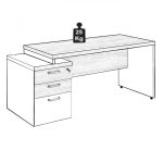 Mesa PEDESTAL RETA (03 Gav.) – 1,92X0,70m – WORKSTART – NOGAL SEVILHA/BRANCO- 34405 Araguaia Móveis para Escritório 21