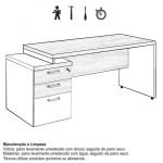 Mesa PEDESTAL RETA (03 Gav.) – 1,92X0,70m – WORKSTART – NOGAL SEVILHA/BRANCO- 34405 Araguaia Móveis para Escritório 20