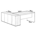 Mesa Escritório PRESIDENTE c/ Armário Pedestal – 1,82×1,80m – NOGAL SEVILHA/BRANCO – 34602 Araguaia Móveis para Escritório 18