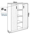 Armário Alto Credenza com Nicho – 1,61×1,20×0,45m – NOGAL SEVILHA/BRANCO- 34415 Araguaia Móveis para Escritório 14