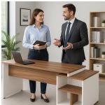 Mesa PEDESTAL RETA (03 Gav.) – 1,92X0,70m – WORKSTART – NOGAL SEVILHA/BRANCO- 34405 Araguaia Móveis para Escritório 18