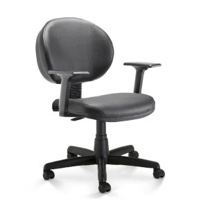 Cadeira de Escritório Executiva PLUS c/ Braços Reguláveis - Corino Cor Preto 32970